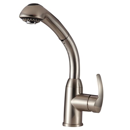 Dura Faucet HI-RISE PULL-OUT RV KITCHEN FAUCET - BRUSHED SATIN NICKEL DF-NMK861-SN